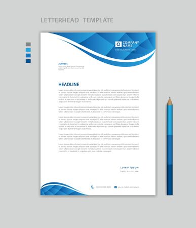 Letterhead template vector, minimalist style, printing design, business advertisement layoutのイラスト素材