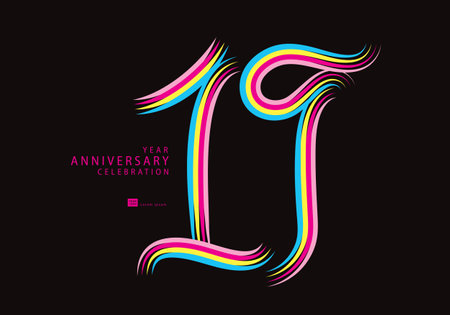 19 years anniversary celebrationのイラスト素材