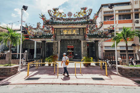 Chinese Temple with chinese decoration in George Town. Penang, Malaysia.のeditorial素材
