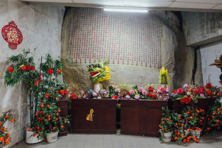 Big stone inside the Kek Lok Si Temple is a Buddhist temple in Penang, and is one of the best known temples on the island. It is said to be the largest Buddhist temple in Malaysia.のeditorial素材