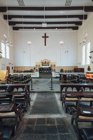 Interior of Christ Church is an 18th-century Anglican church in the city of Malacca, Malaysia. It is the oldest functioning Protestant church in Malaysia.のeditorial素材