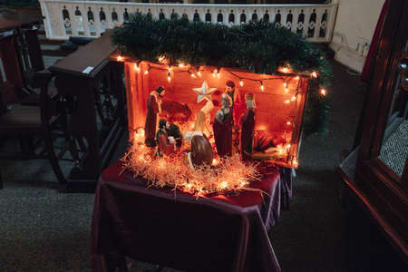 Holy family model at Christ Church is an 18th-century Anglican church in the city of Malacca,...