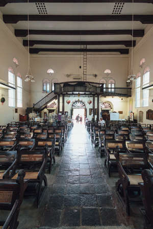 Interior of Christ Church is an 18th-century Anglican church in the city of Malacca, Malaysia. It is...