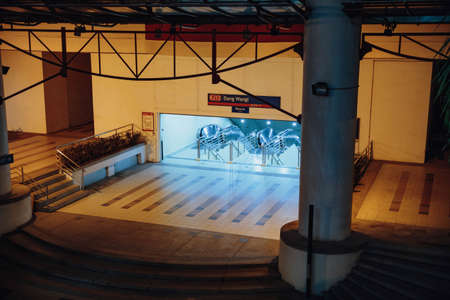 Entrance of Dang Wangi subway station in Kuala Lumpur, Malaysia.のeditorial素材