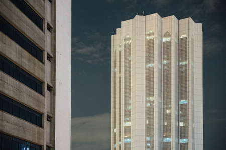 Dayabumi Complex building in the night in Kuala Lumpur, Malaysia.