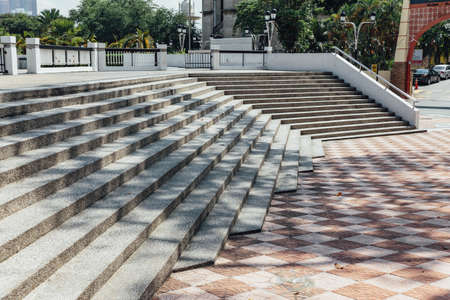 Stairway of National Mosque - Masjid Negara Mosque in Kuala Lumpur, Malaysia.のeditorial素材