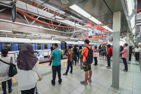People are waiting train at Kl Sentral in Kuala Lumpur, Malaysia.のeditorial素材