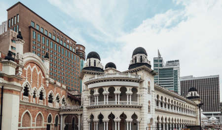 Cityscape with buildings and mosques in Kuala Lumpur, Malaysia.のeditorial素材