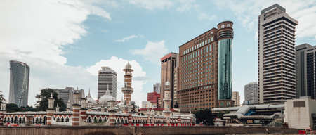 Cityscape with buildings and mosques in Kuala Lumpur, Malaysia.のeditorial素材