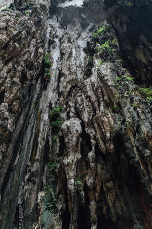 Limestone texture inside Batu Caves near Kuala Lumpur, Malaysiaの写真素材