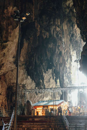 Stairway to the temple Inside Batu Caves near Kuala Lumpur, Malaysiaのeditorial素材