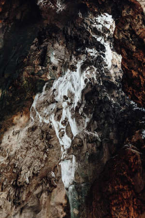 Limestone texture inside Batu Caves near Kuala Lumpur, Malaysiaの写真素材
