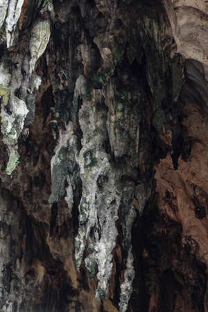 Limestone texture inside Batu Caves near Kuala Lumpur, Malaysiaの写真素材