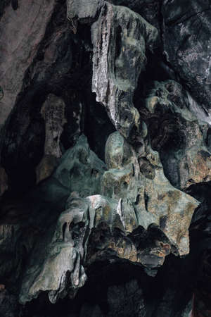 Limestone texture inside Batu Caves near Kuala Lumpur, Malaysiaの写真素材