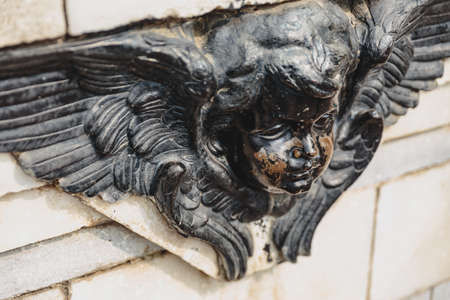 Detail of angel head in VIctoria Memorial Hall in Kolkata, Indiaのeditorial素材