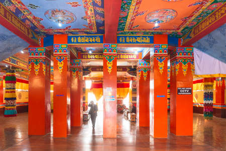 Inside Guru Rinpoche Temple with colorful interior decoration in Guru Rinpoche Temple at Namchi. Sikkim, India.のeditorial素材