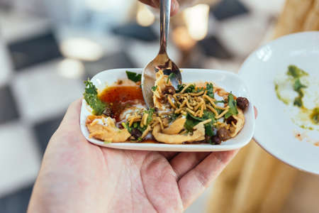 Papri Chaat is traditionally prepared using crisp fried dough wafers known as papri, along with...
