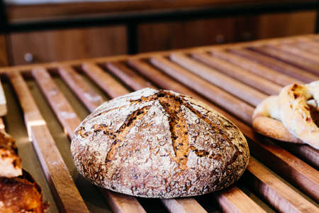 Freshly baked spelt bread made by organic whole wheat and whole spelt flour.