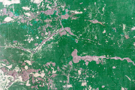 Abstract old and abandoned crack epoxy green floor texture. Perfect for background.の写真素材