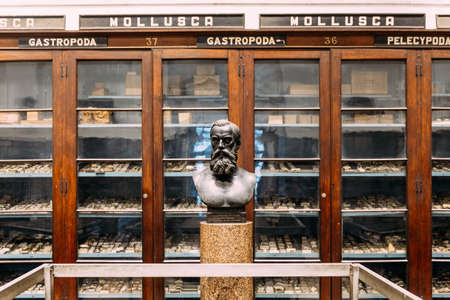 Antique sculpture of Ferdinand Stoliczka: Paleontologist Geological Survey of India place and...