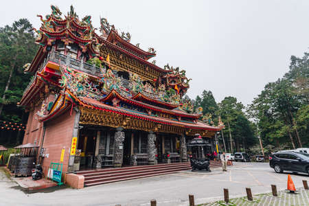 Alishan Shouzhen Temple: the largest temple in Alishan with tourists in Chiayi County, Alishan Township, Taiwan.のeditorial素材
