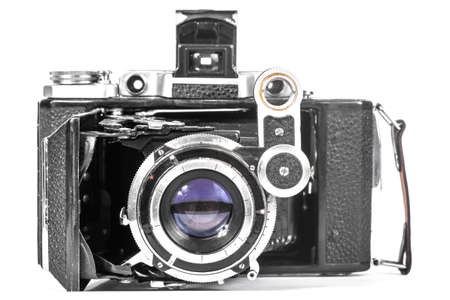 vintage camera accordion on a white background