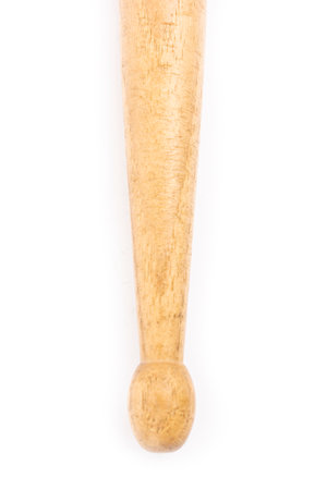 one wooden drumstick on a white background isolateの写真素材
