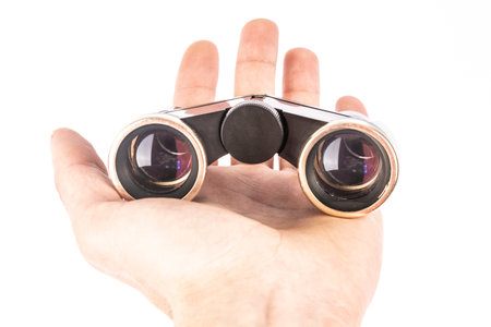 theatrical opera binoculars on a white background isolatedの写真素材