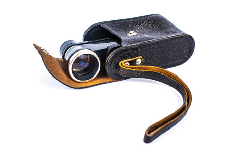 opera glasses binoculars isolated on a white backgroundの写真素材
