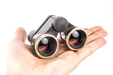 theatrical opera binoculars on a white background isolatedの写真素材
