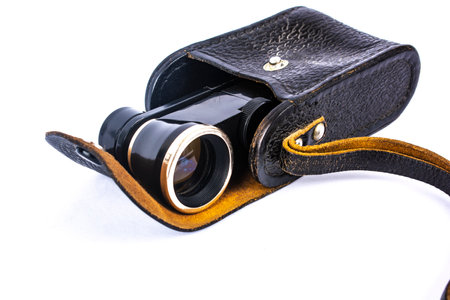 opera glasses binoculars isolated on a white backgroundの写真素材