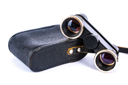opera glasses binoculars isolated on a white backgroundの写真素材