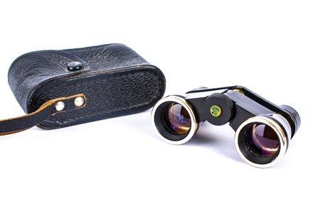opera glasses binoculars isolated on a white backgroundの写真素材