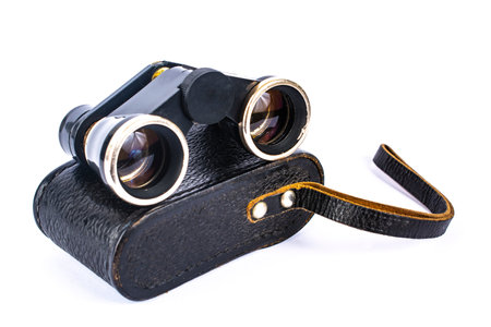 opera glasses binoculars isolated on a white backgroundの写真素材
