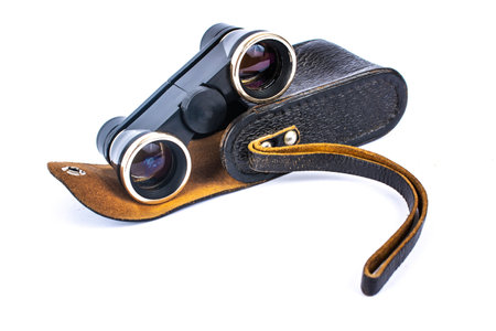 opera glasses binoculars isolated on a white backgroundの写真素材