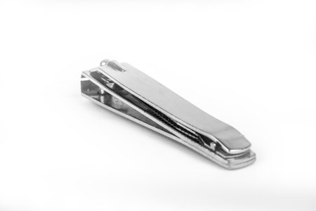 nail clippers lie on a white background isolate