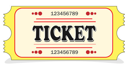 ticket. Vector illustration with shadow. concept illustration. isolated on white backgroundのイラスト素材