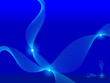 abstract blue wave futuristic  backgroundのイラスト素材