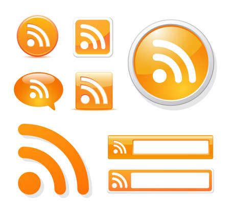 rss icons in different styles on whiteのイラスト素材