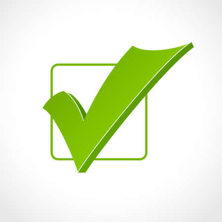 green check mark in perspectiveのイラスト素材