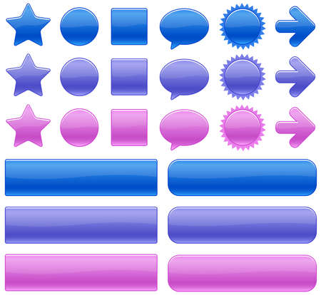 Shiny web buttons in various colors.のイラスト素材
