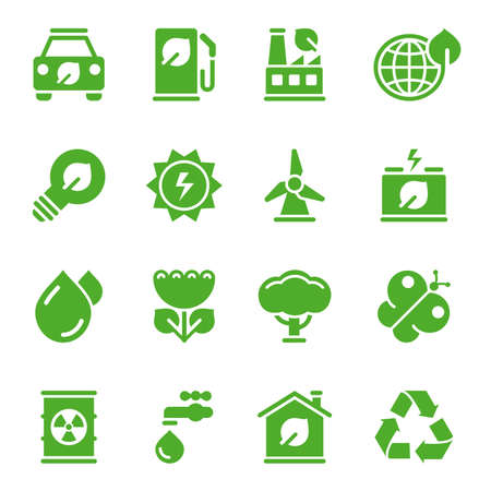 Green environmental icons. Easy to edit. High Resolution JPG included. のイラスト素材