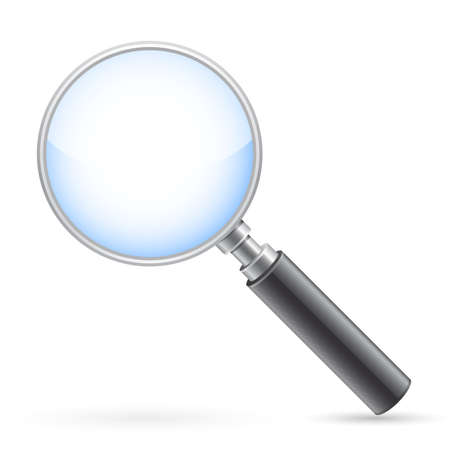 Magnifying glass on white with shadowのイラスト素材