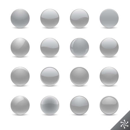 Round silver buttons in various style for your design. All elements are separate. File is layeredのイラスト素材