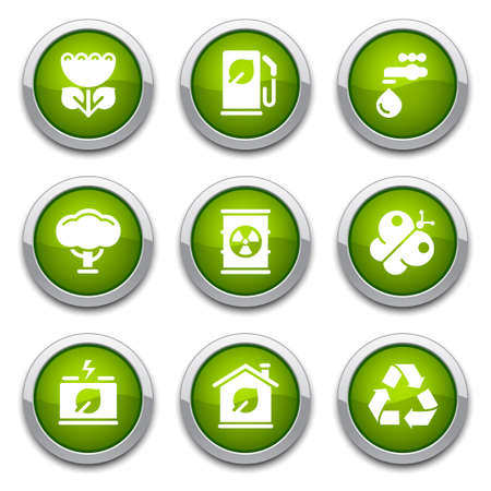 Green ecology buttons のイラスト素材