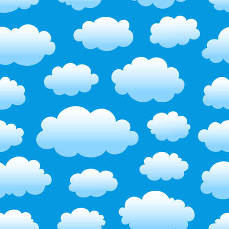 blue cloudy sky seamless patternのイラスト素材