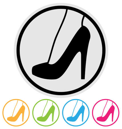 high heel shoe icon isolated on whiteのイラスト素材