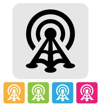 radio tower symbol isolated on whiteのイラスト素材