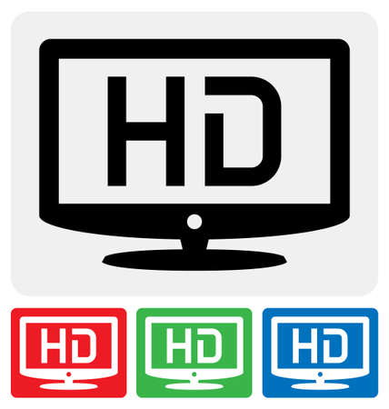 high definition television symbol / HDTV iconのイラスト素材