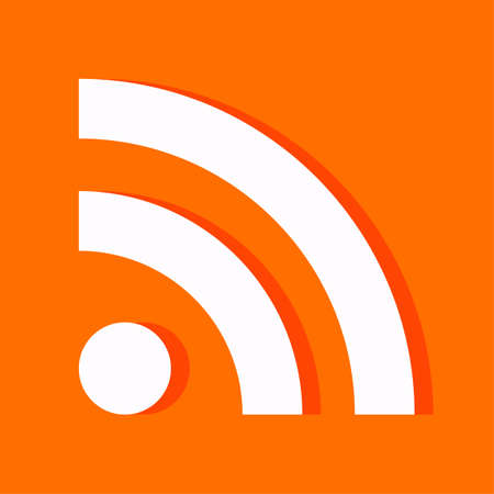 Flat RSS icon for web design